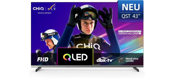 CHiQ L43QST TV 43", FHD, QLED, ultratenká, Android14, Dolby Audio, Frameless
