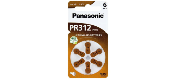 PANASONIC Zinkovzduchová baterie PR-312(41)/6LB AA 1,2V (Blistr 6ks)